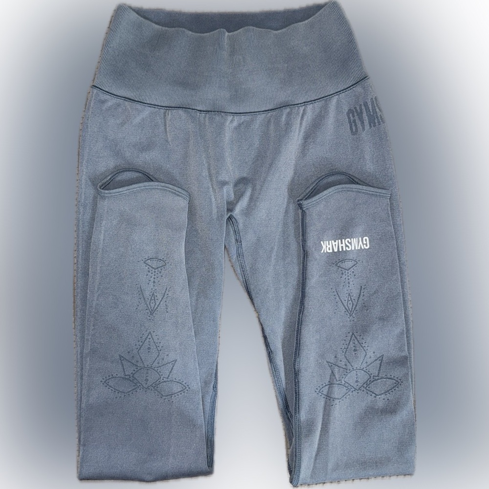 Gymshark Seamless Leggings Blue Tribal Print Size Small
